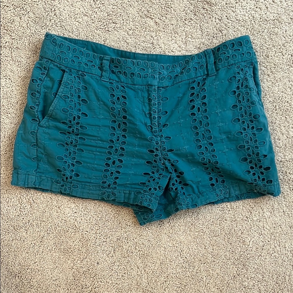 MOVING, MUST SELL! LOFT Teal Eyelet Women's Shorts